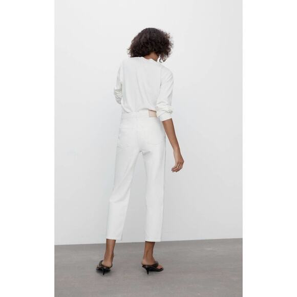 ZARA THE BLISS STRAIGHT JEANS ECRU - Picture 5 of 12